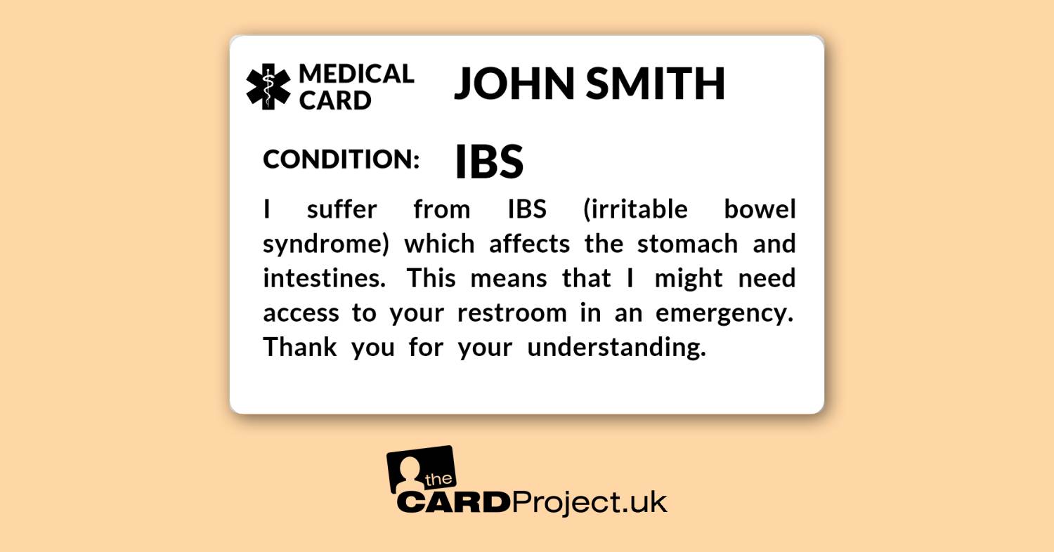 IBS (Irritable bowel syndrome) Mono Medical ID Alert Card   (FRONT)